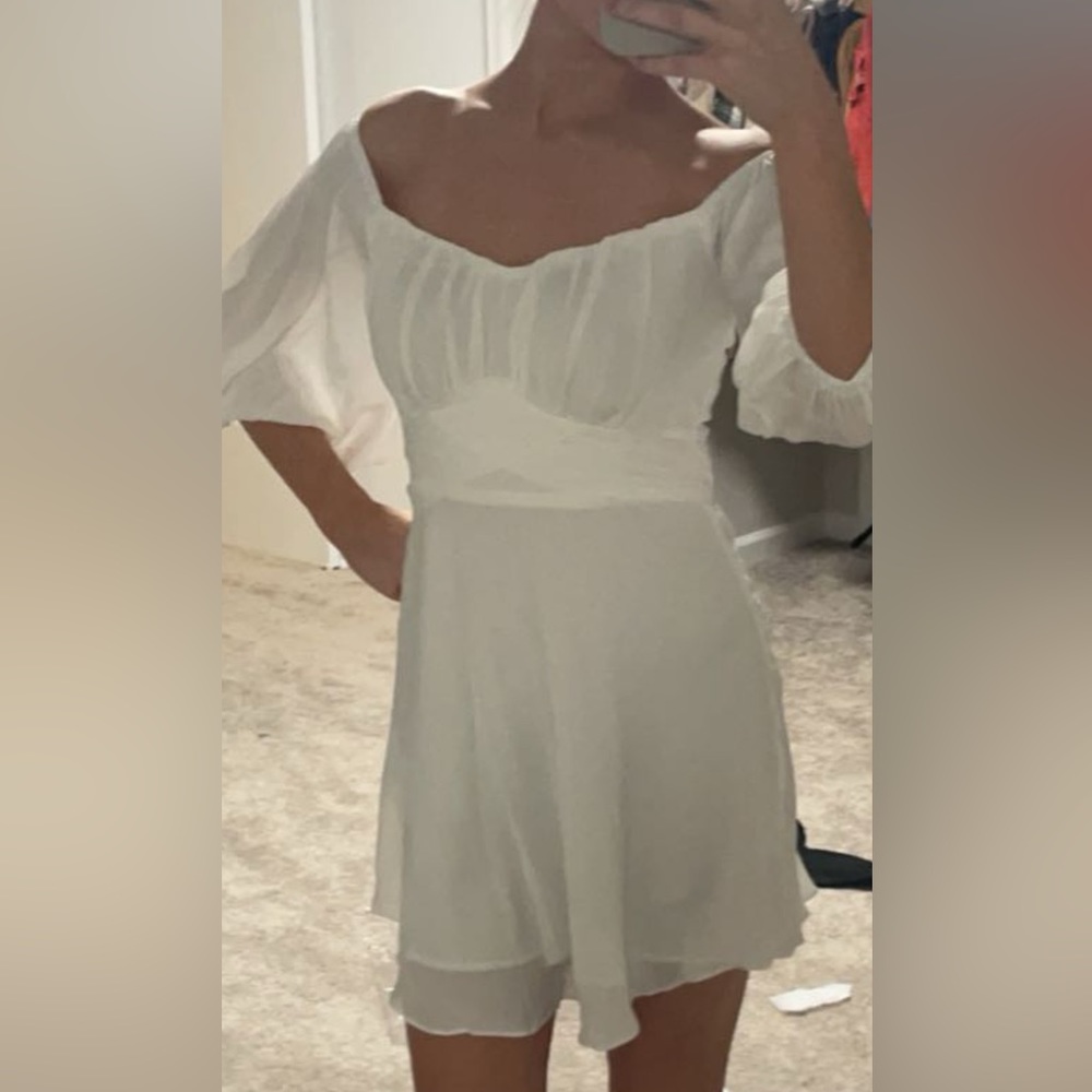 White mini dress